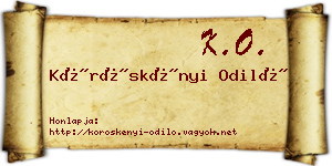 Köröskényi Odiló névjegykártya